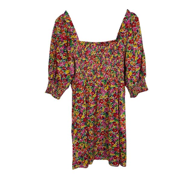 Rixo X Target Floral Multi-color Smocked Mini Dress with Pockets Women's Medium - Picture 3 of 8